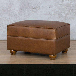Salisbury Leather Ottoman Leather Gallery Czar Black WAREHOUSE COLLECTION - PINETOWN OR NORTHRIDING Full Foam