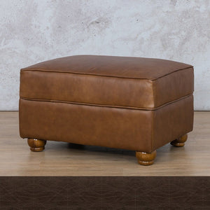 Salisbury Leather Ottoman Leather Gallery Czar Chocolate WAREHOUSE COLLECTION - PINETOWN OR NORTHRIDING Full Foam