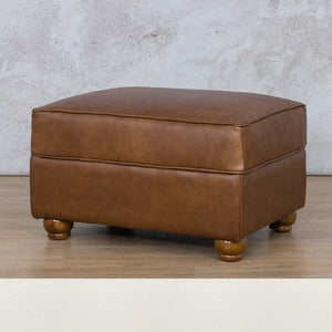 Salisbury Leather Ottoman Leather Gallery Czar White WAREHOUSE COLLECTION - PINETOWN OR NORTHRIDING Full Foam