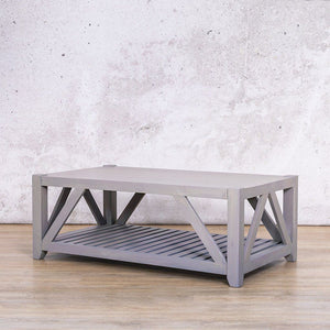 A side view of the spacious Fairview Square Antique Grey Wood Coffee Table | Coffee Table Collection At Leather Gallery | Coffee tables | Coffee Tables For Sale | Small Coffee Tables | Coffee Tables South Africa