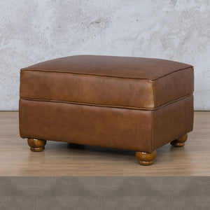 Salisbury Leather Ottoman Leather Gallery Flux Grey WAREHOUSE COLLECTION - PINETOWN OR NORTHRIDING Full Foam