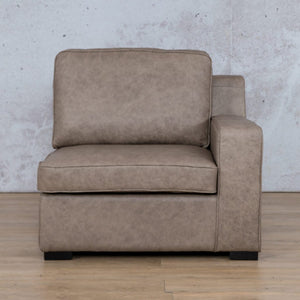 Arizona Leather 1 Seater Left Arm Leather Gallery Bedlam Taupe WAREHOUSE COLLECTION - PINETOWN OR NORTHRIDING Full Foam