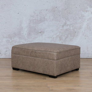 Arizona Leather Ottoman Leather Sofa Leather Gallery Bedlam Taupe WAREHOUSE COLLECTION - PINETOWN OR NORTHRIDING Full Foam