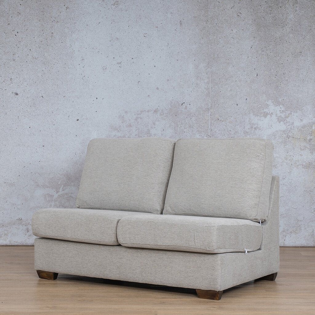 Stanford Fabric Armless 2 Seater Leather Gallery Pebble WAREHOUSE COLLECTION - PINETOWN OR NORTHRIDING Full Foam