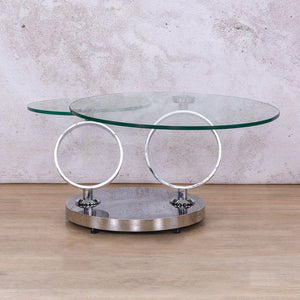 Swivel Stainless Steel Glass Coffee Table Coffee Table Leather Gallery 