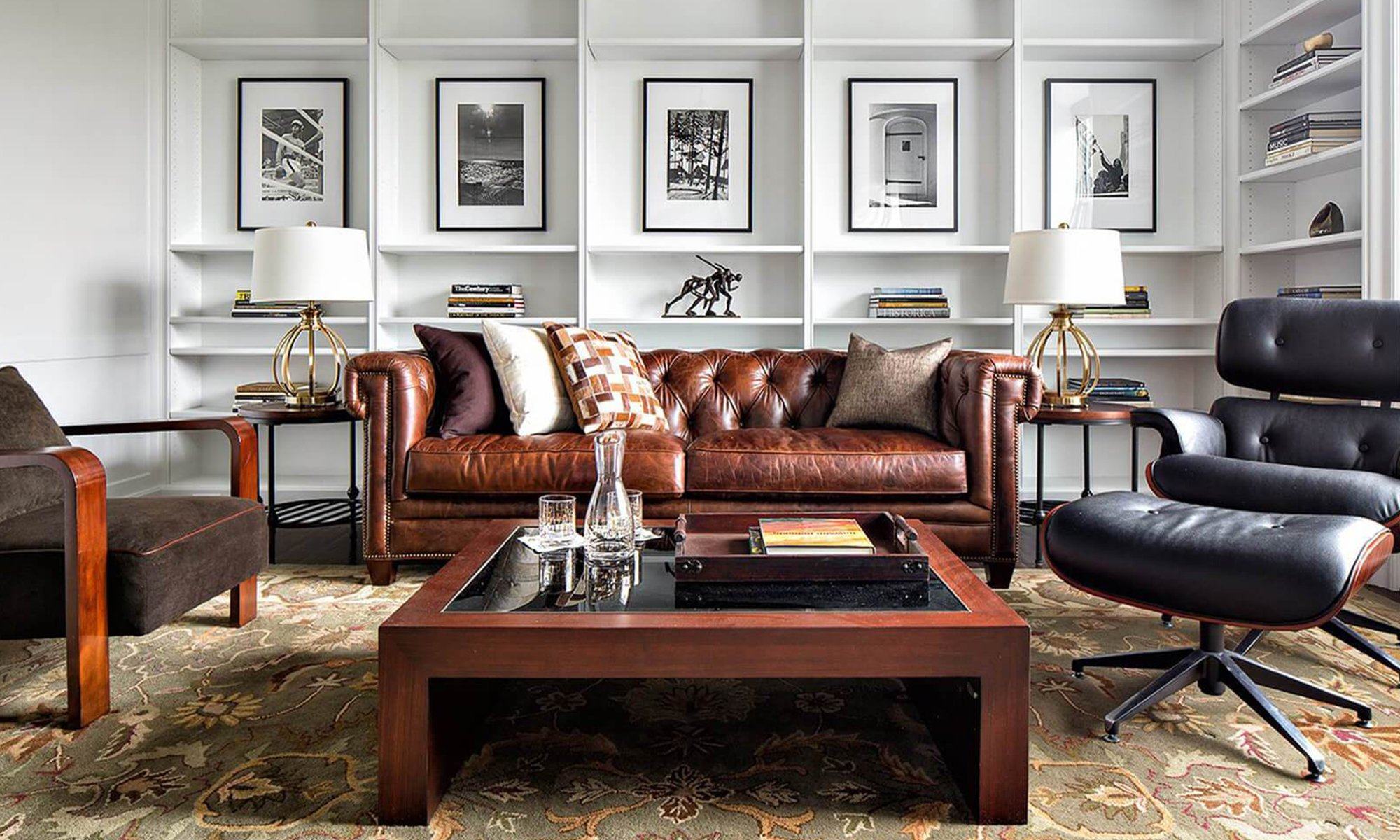 How to mix old and new genuine leather couches