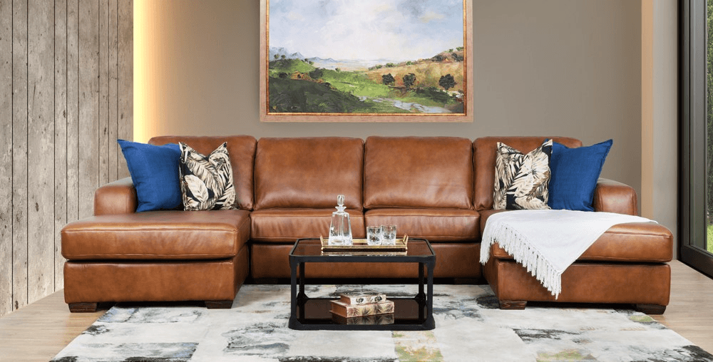 Stanford Leather U-Sofa Chaise