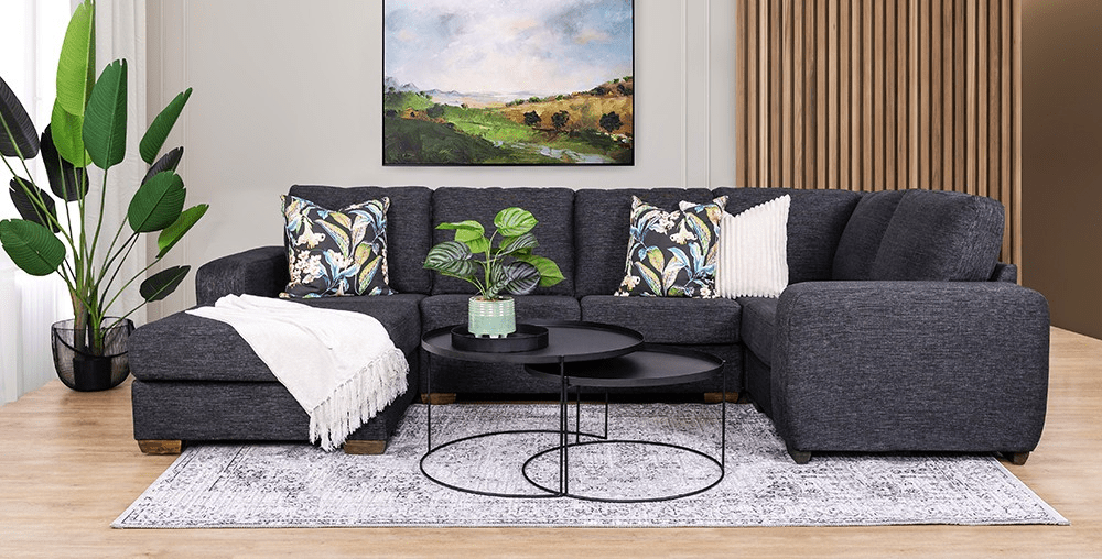 Luxury fabric corner deals sofa