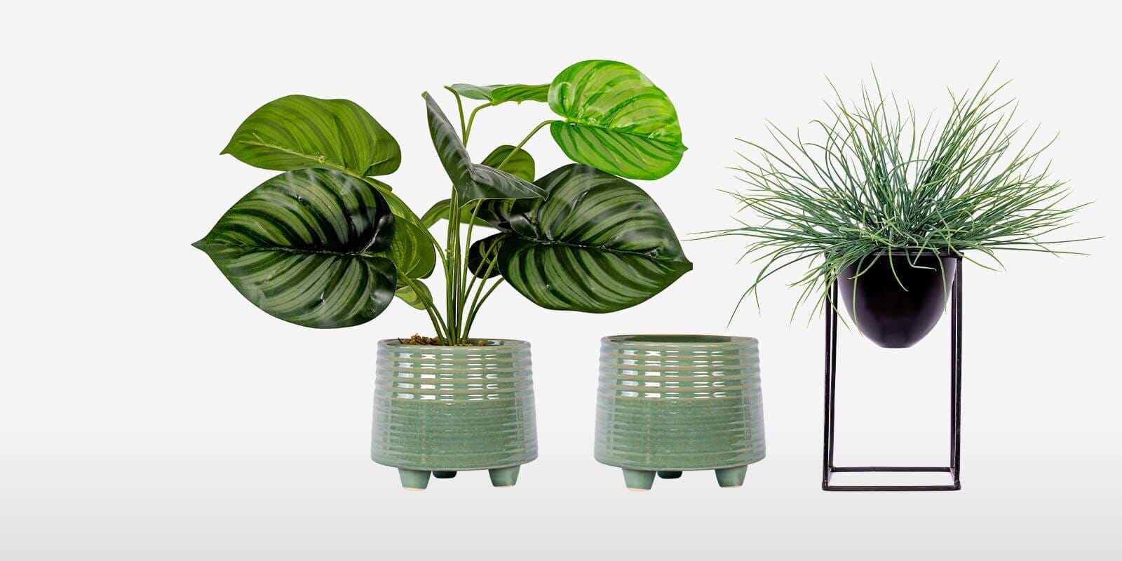 Artificial Plants & Plastic Plant Pot Sets