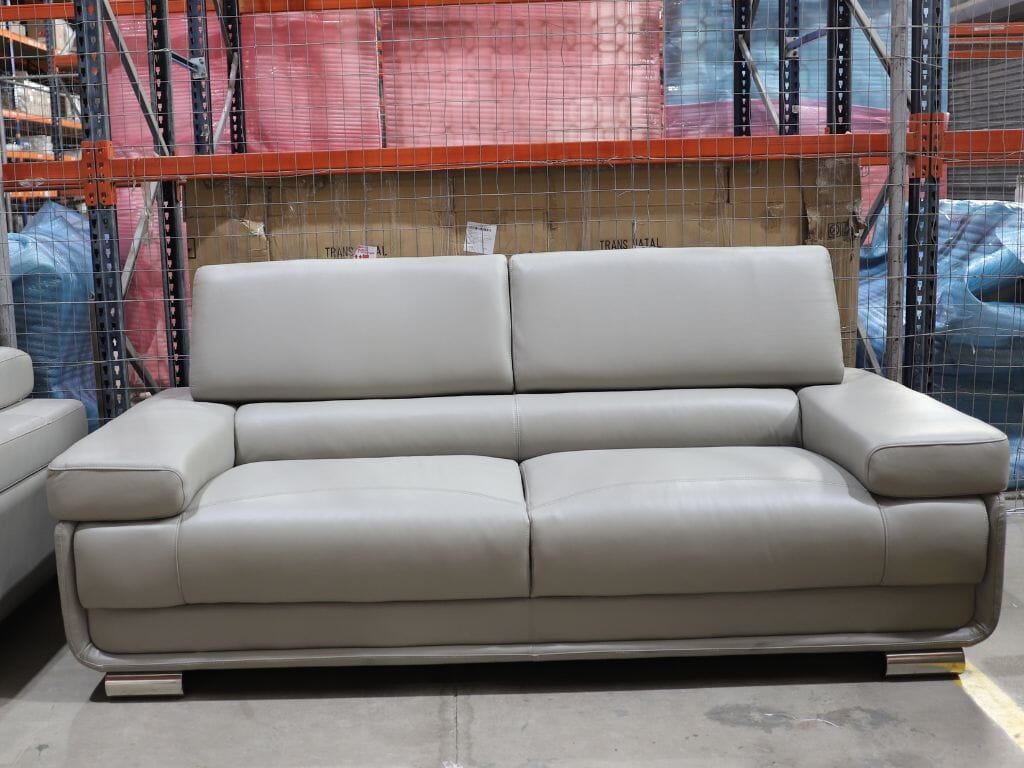 Tobago 2 Seater Grey Leather Gallery 