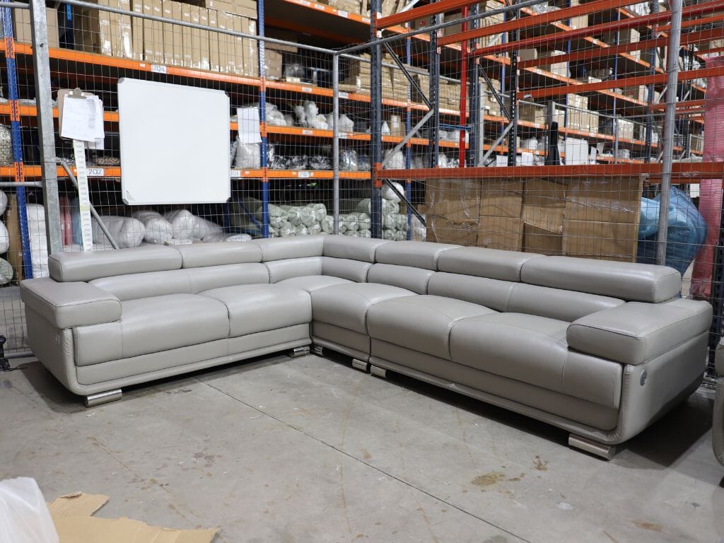 Tobago Grey Sectional + Armless Leather Gallery 