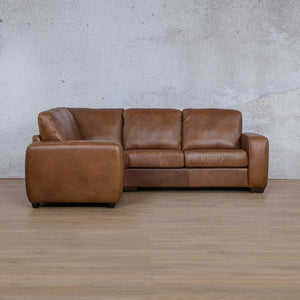Stanford Leather L-Sectional 4 Seater - LHF Leather Sectional Leather Gallery Czar Pecan 