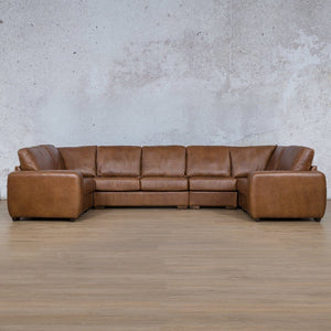 Stanford Leather Modular U-Sofa Leather Sectional Leather Gallery Czar Pecan 
