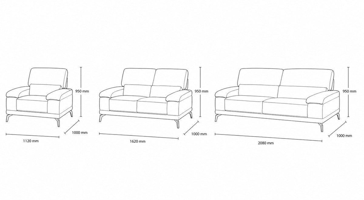 Adaline 3+2+1 Leather Lounge Suite