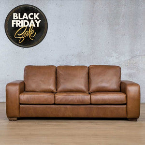 Stanford 3 Seater Leather Sofa - Czar Pecan - Black Friday Sale Leather Sofa Leather Gallery 