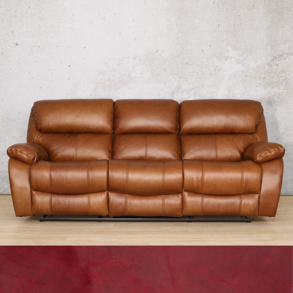 Kuta 3 Seater Leather Recliner Leather Recliner Leather Gallery Royal Ruby 