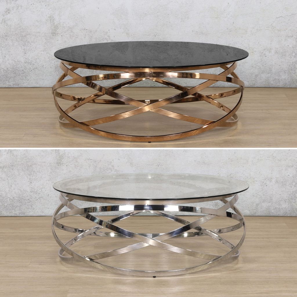 Rose gold glass store coffee table