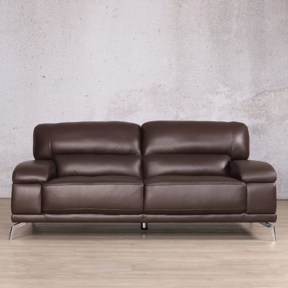 Adaline 3 Seater Leather Sofa Leather Sofa Leather Gallery Luxe Walnut 