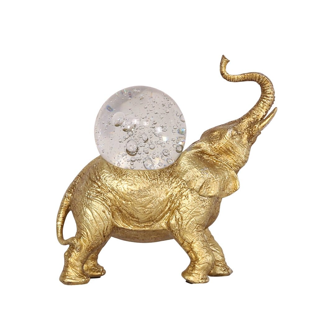 African Elephant with Crystal Ball Ornament Leather Gallery 