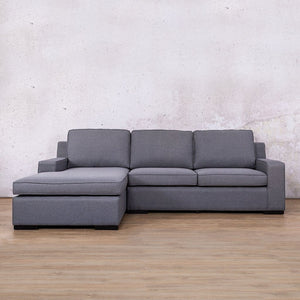 Rome Fabric Sofa Chaise Sectional - LHF Fabric Corner Suite Leather Gallery Silver Charm 