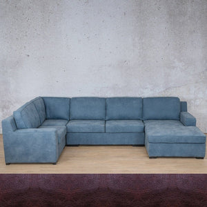 Rome Leather U-Sofa Chaise Sectional - RHF Leather Sectional Leather Gallery Royal Coffee 