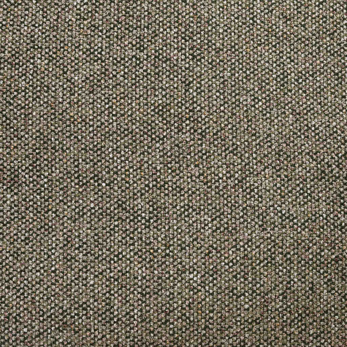 Close-up of the Leather Gallery Aardé Cushion in Moss Green, showing the heathered woven texture with beige, brown, and charcoal threads.