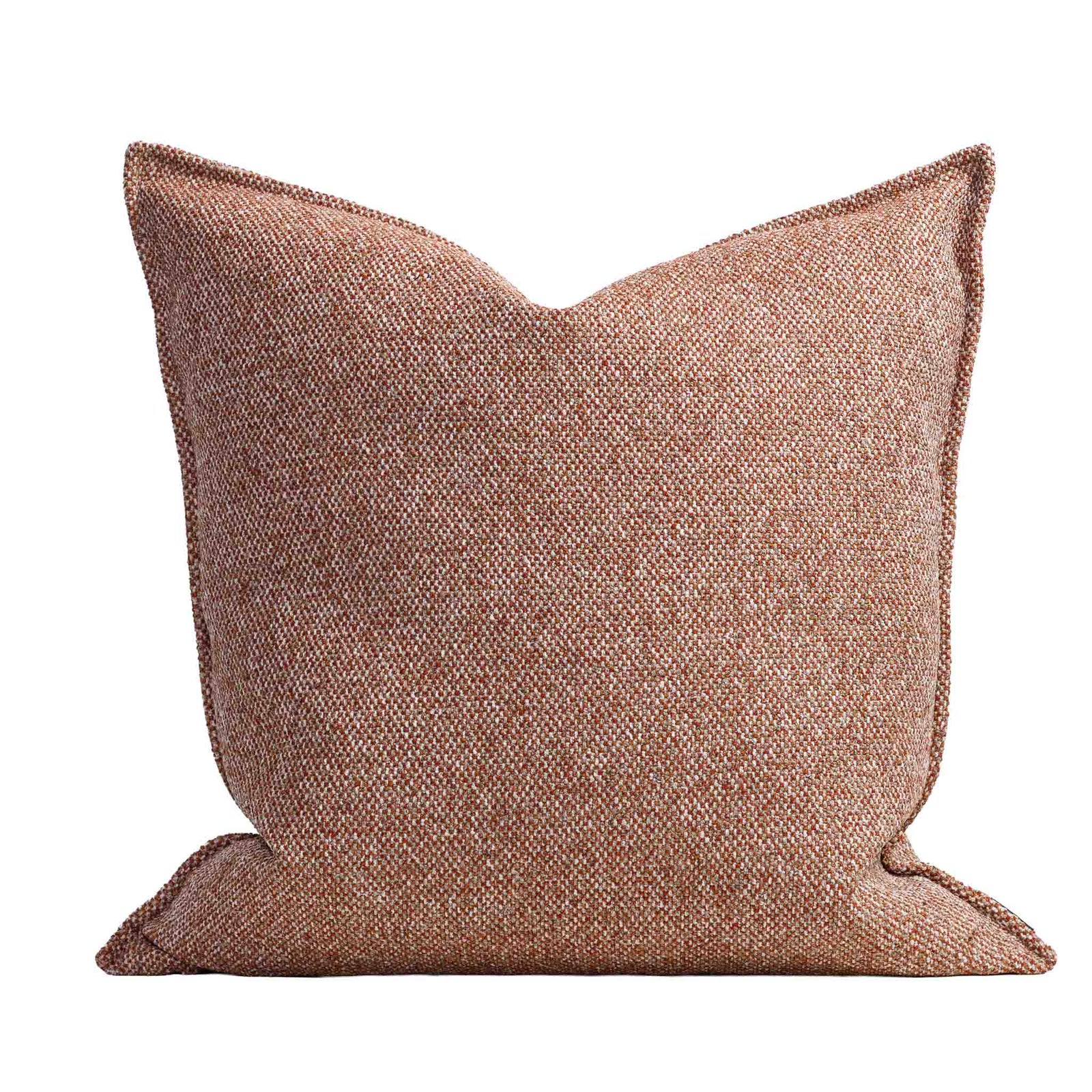 Leather Gallery Aardé Cushion in Sienna Rust, featuring a textured herringbone weave in a warm rust-brown tone.