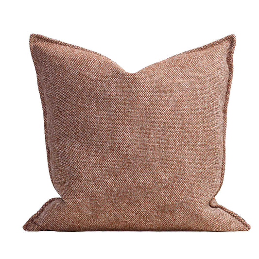Leather Gallery Aardé Cushion in Sienna Rust, featuring a textured herringbone weave in a warm rust-brown tone.