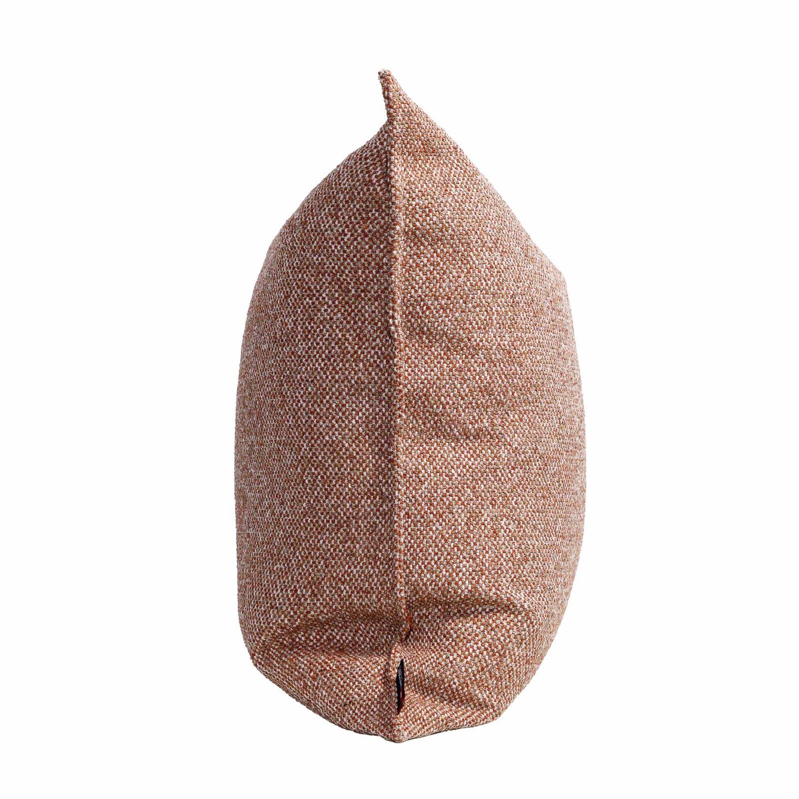 Leather Gallery Aardé Cushion in Sienna Rust, featuring a teardrop shape and textured herringbone fabric.