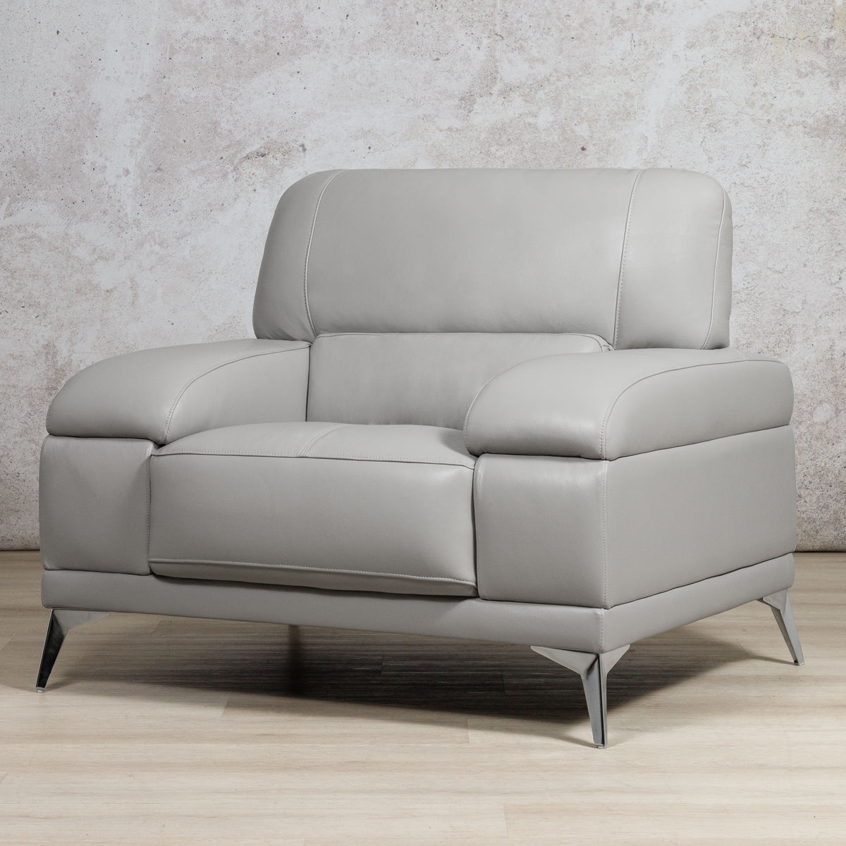 Adaline 1 Seater Leather Sofa Leather Sofa Leather Gallery luxe Grey