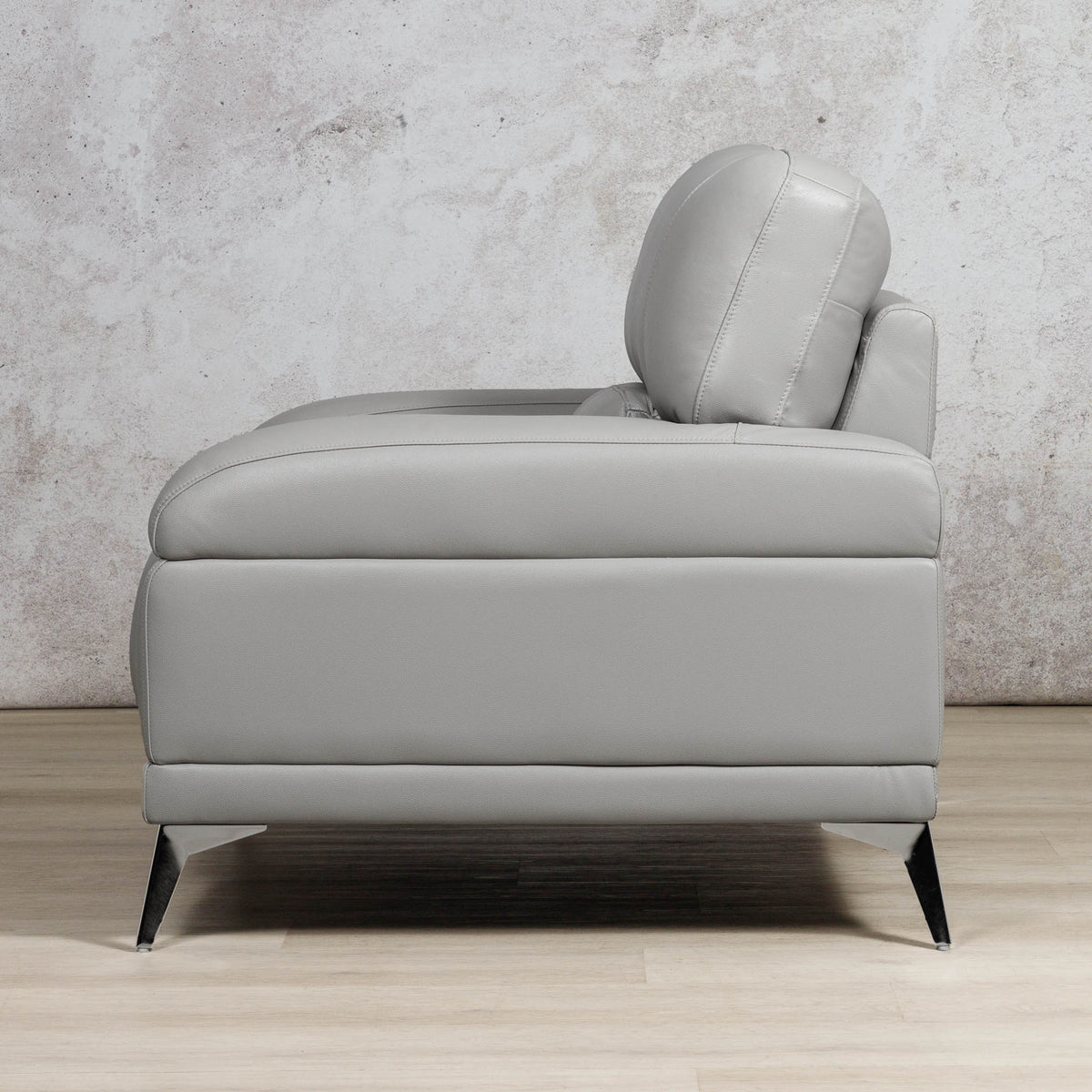 Adaline 1 Seater Leather Sofa Leather Sofa Leather Gallery luxe Grey