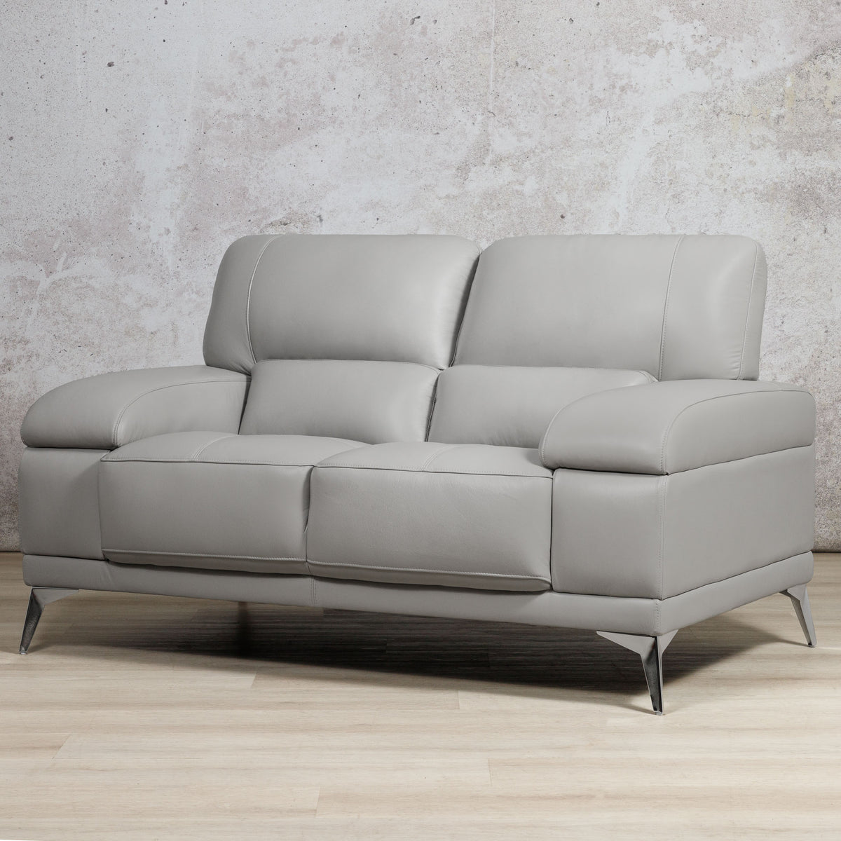 Adaline 2 Seater Leather Sofa Leather Sofa Leather Gallery Luxe Grey