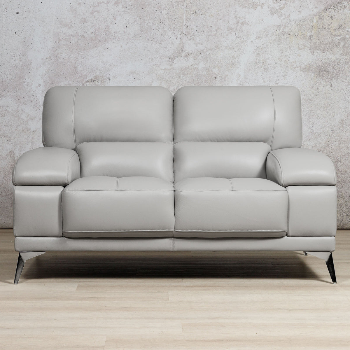 Adaline 2 Seater Leather Sofa Leather Sofa Leather Gallery Luxe Grey