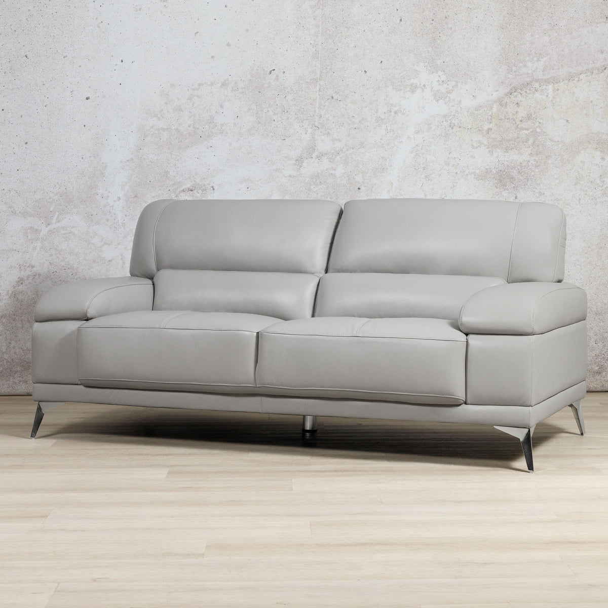 Adaline 3 Seater Leather Sofa Leather Sofa Leather Gallery Luxe Grey