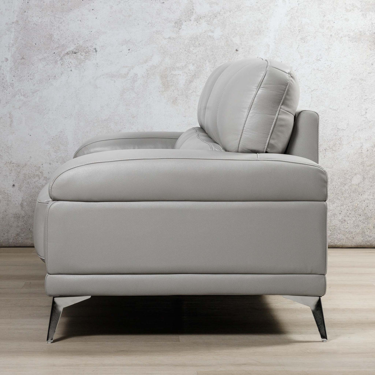 Adaline 3 Seater Leather Sofa Leather Sofa Leather Gallery Luxe Grey