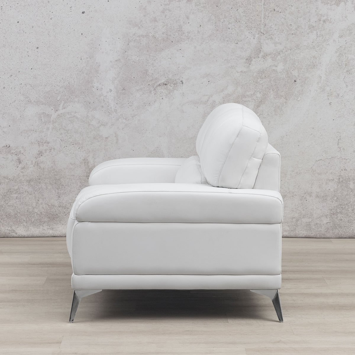 Side view Adaline 2 Leather Sofa Suite Leather Sofa Leather Gallery- urban white