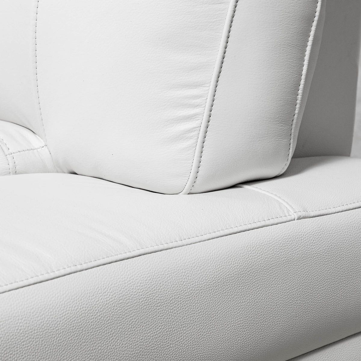 Close up Adaline 2 Leather Sofa Suite Leather Sofa Leather Gallery- urban white