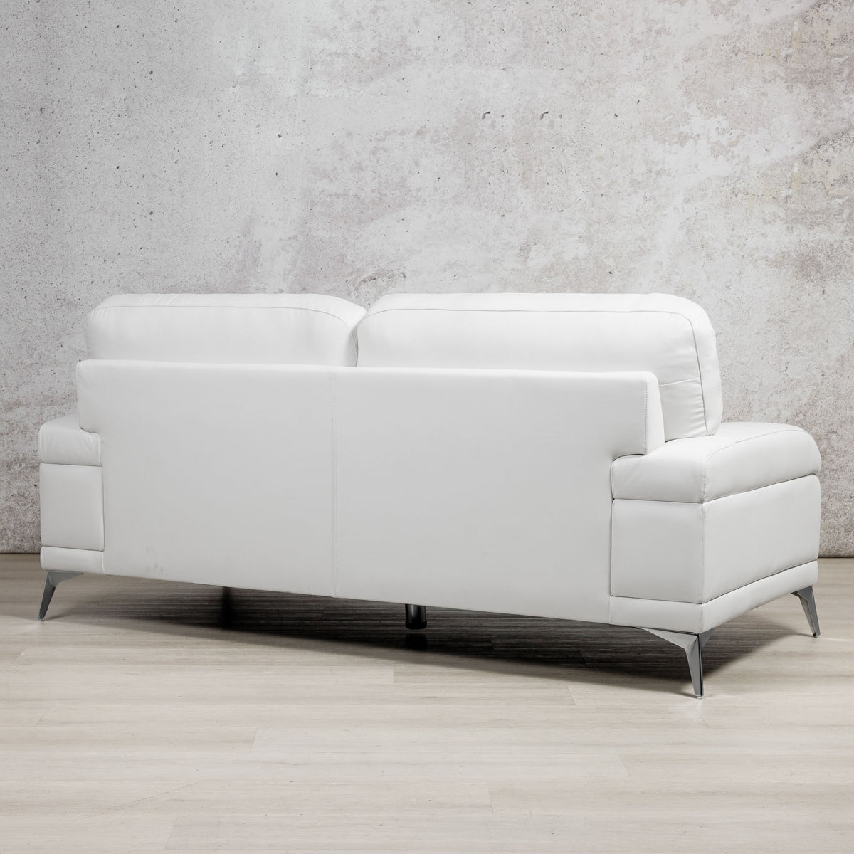 Back View Adaline 3 Leather Sofa Suite Leather Sofa Leather Gallery- urban white