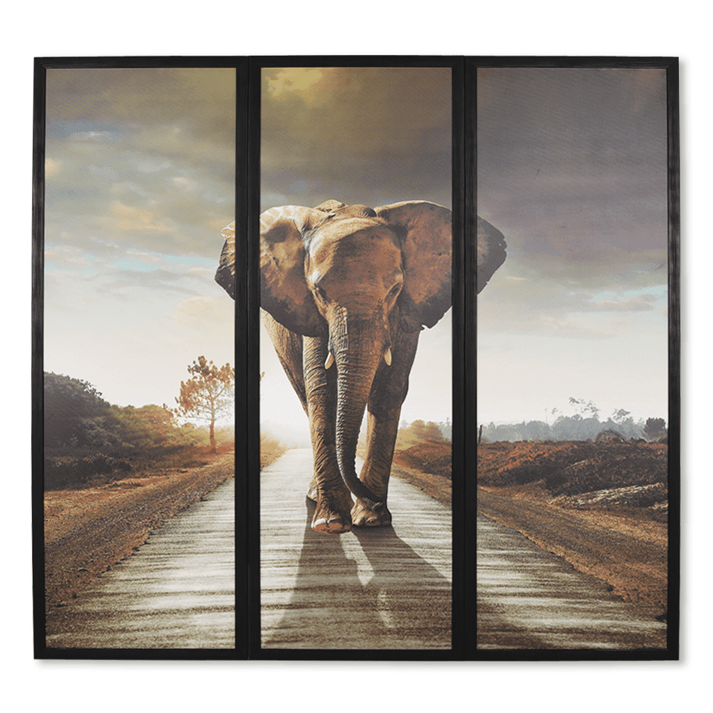 African Elephant 3 Piece Painting Leather Gallery 