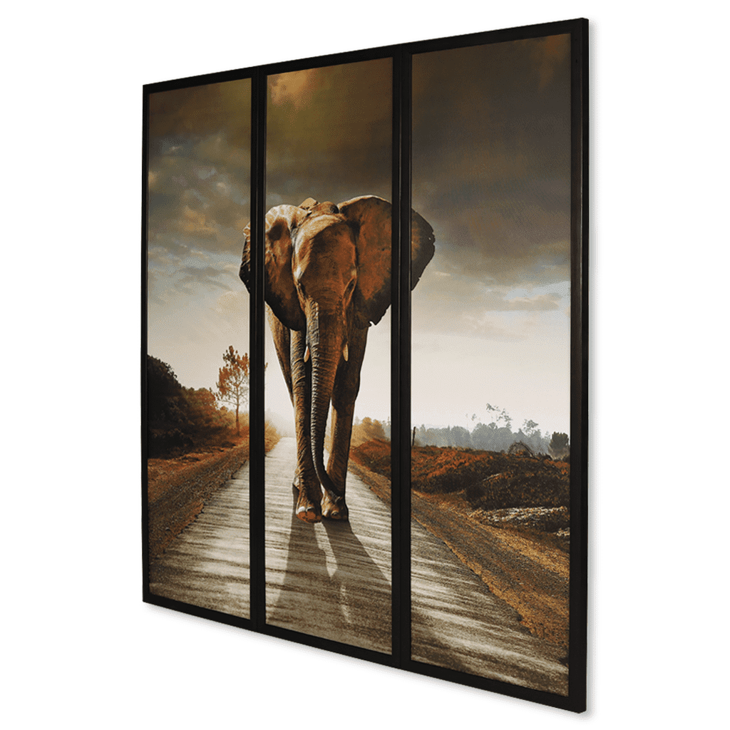 African Elephant 3 Piece Painting Leather Gallery 