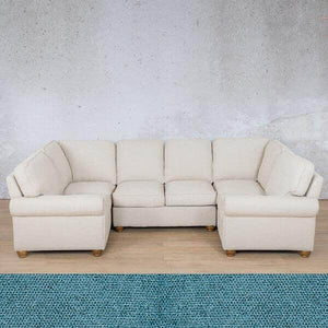 Salisbury Fabric U-Sofa Sectional Fabric Sectional Leather Gallery Air Force Blue 