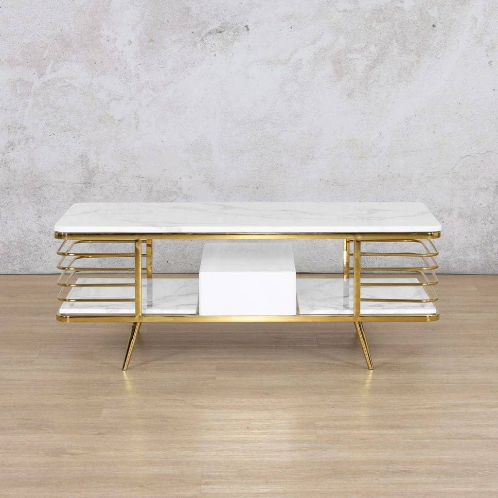 Alba Coffee Table Gold - Available on Special Order Plan Only Coffee Table Leather Gallery 