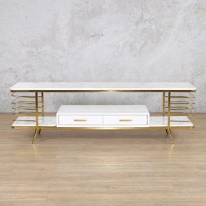 Alba TV/Plasma Gold Coffee Table Leather Gallery 