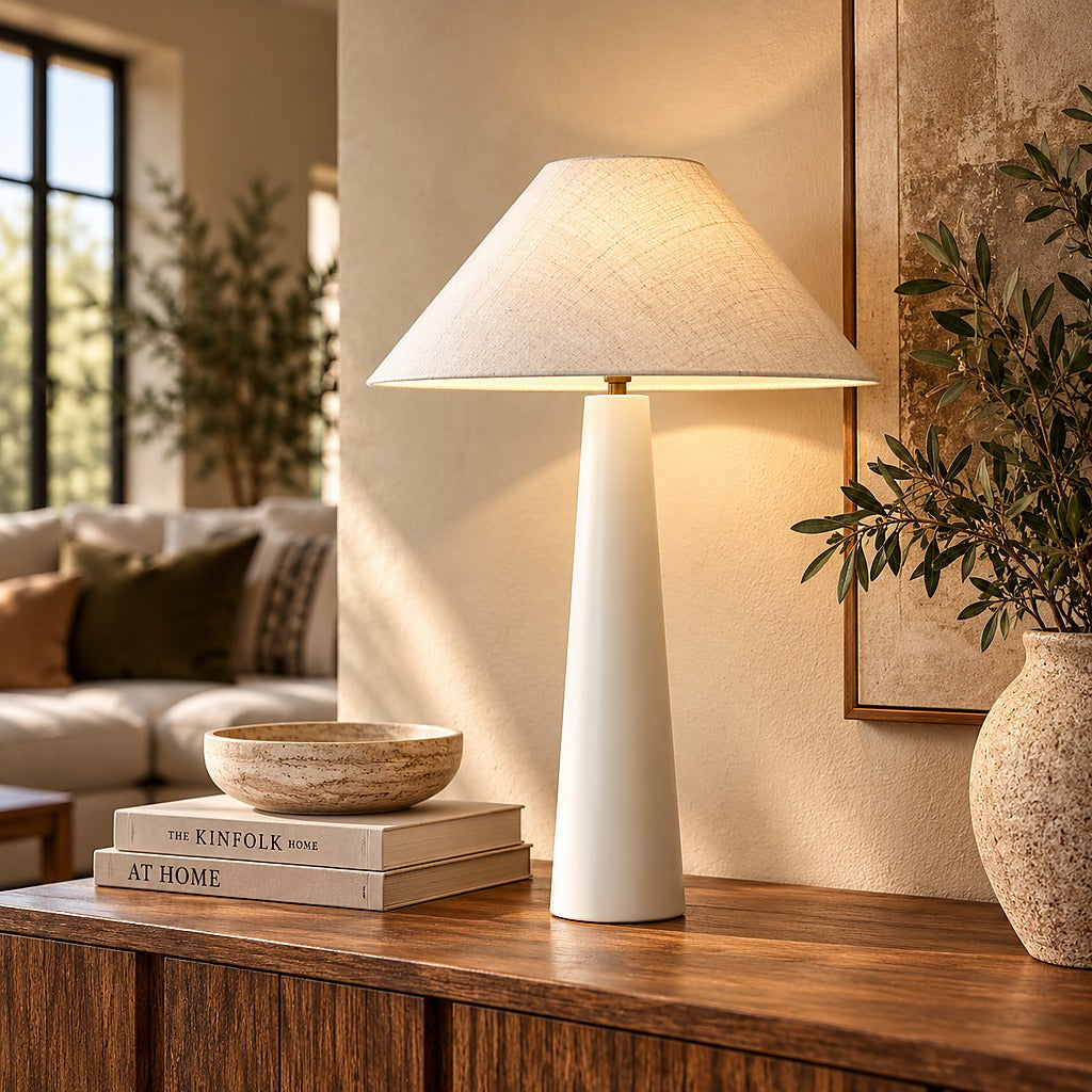 Leather Gallery | Alberto Table Lamp - Off White | Decor