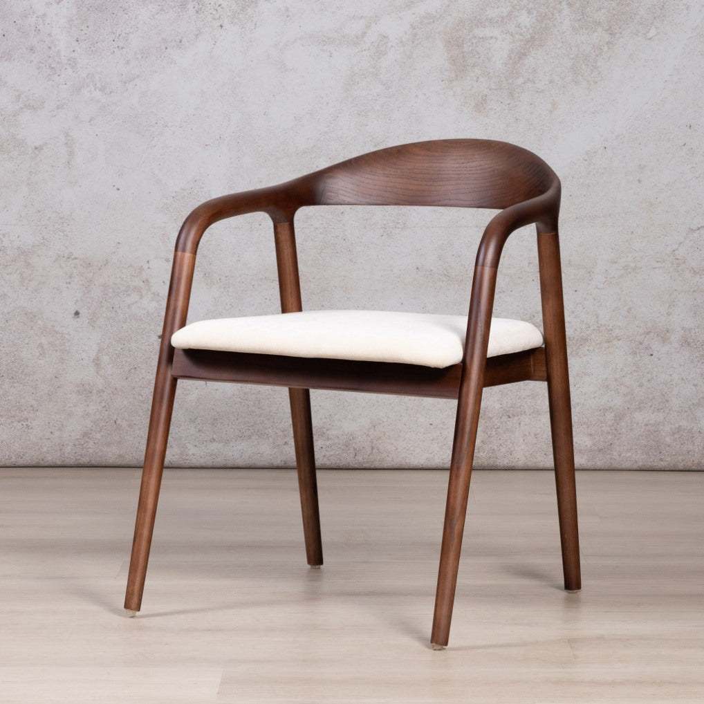 Alden Walnut Fabric Dining Chair | Leather dining chairs, dining chairs cream dining chairs