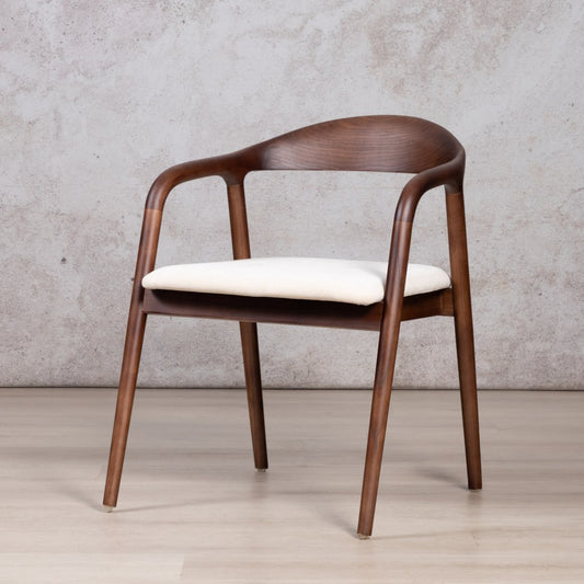Alden Walnut Fabric Dining Chair | Leather dining chairs, dining chairs cream dining chairs