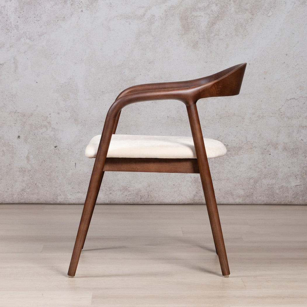 Alden Walnut Fabric Dining Chair | Leather dining chairs, dining chairs cream dining chairs