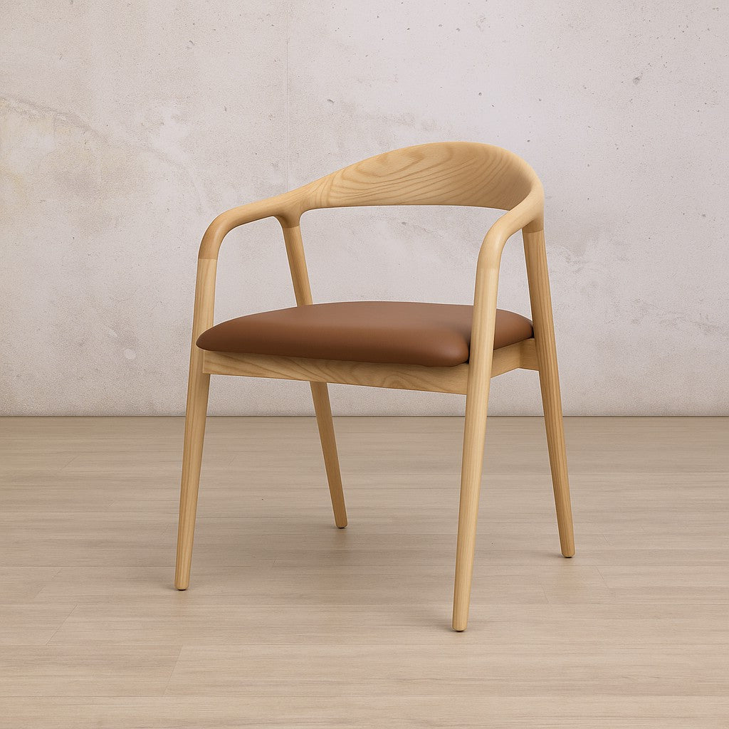 Alden Leather Dining Chair - Natural | Leather dining chairs, carver dining chairs, dining chairs wooden, dining chairs cape town