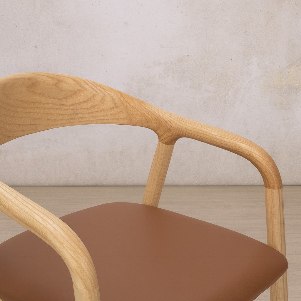 Alden Natural Leather Dining Chair close-up | Leather dining chairs, carver dining chairs, modern dining chairs south africa 