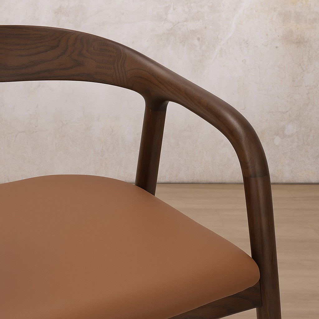Alden Walnut Dining Chair | Leather Gallery 